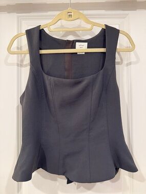 Aritzia Wilfred Charcoal Gray Peplum Tank